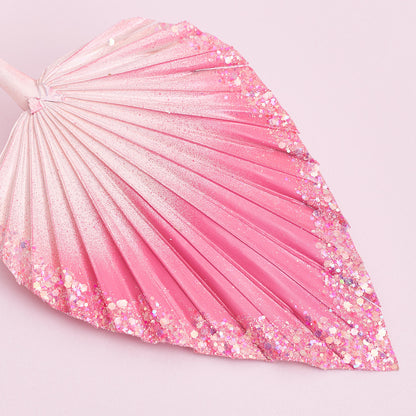 Decorated Dried Palm Spear (Pink Glitter Ombre)
