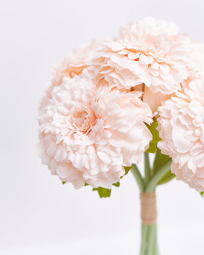 Chrysanthemum Artificial Silk Flower Bouquet (Peach Melba)