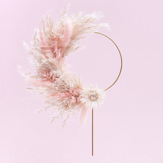 Dried Flower Ring (10cm with stem) (Pink & White)