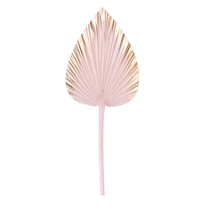 Decorated Dried Palm Spear (Pale Pink & Gold Ombre)