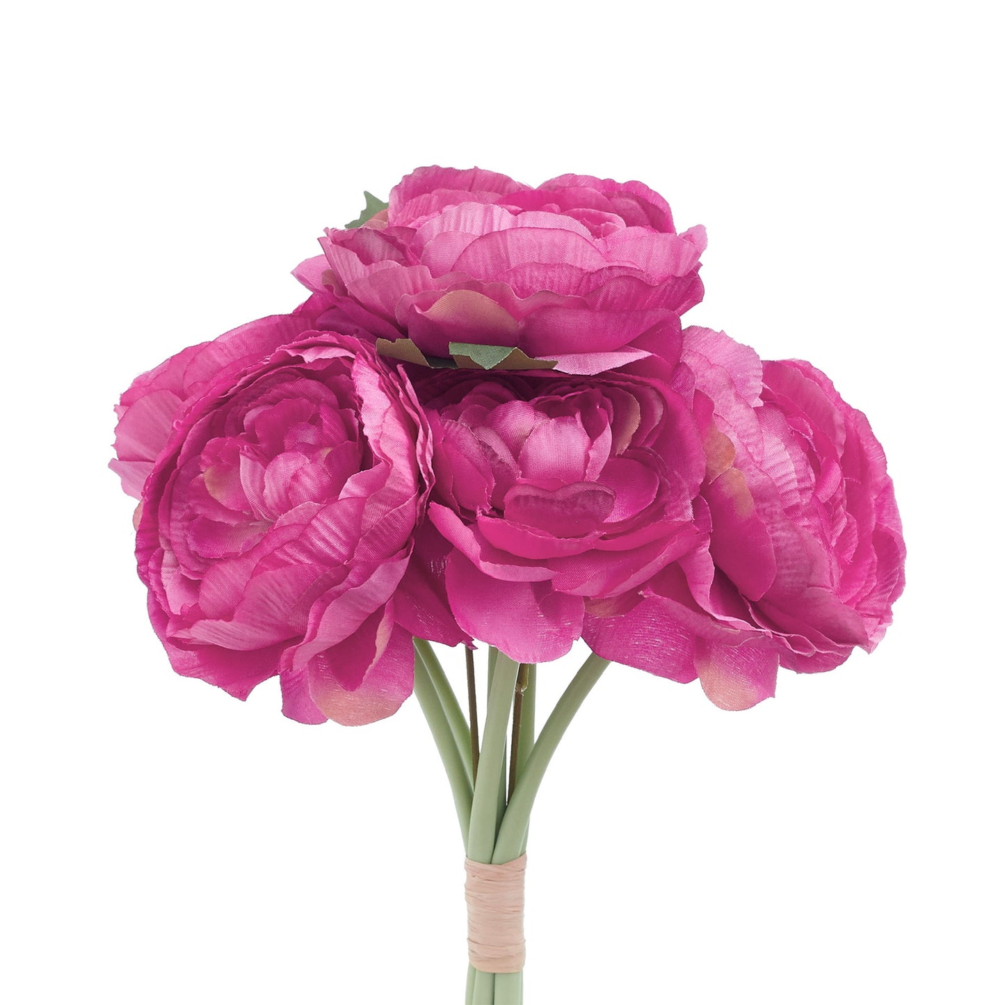 Ranunculus Artificial Silk Flower Bouquet (Berry Pink)