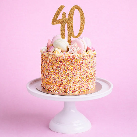 Gold Number '40' Glitter Acrylic Cake Topper