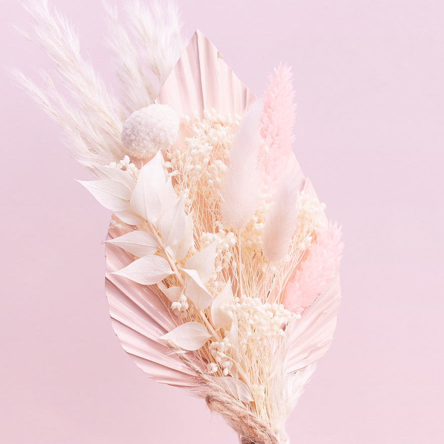 Dried Palm Spear Bouquet (Pink & Pampas)