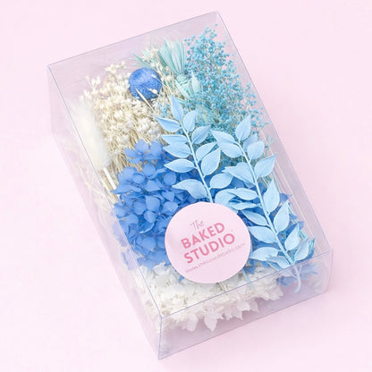 Deluxe Dried Flower Box (Blue & White)