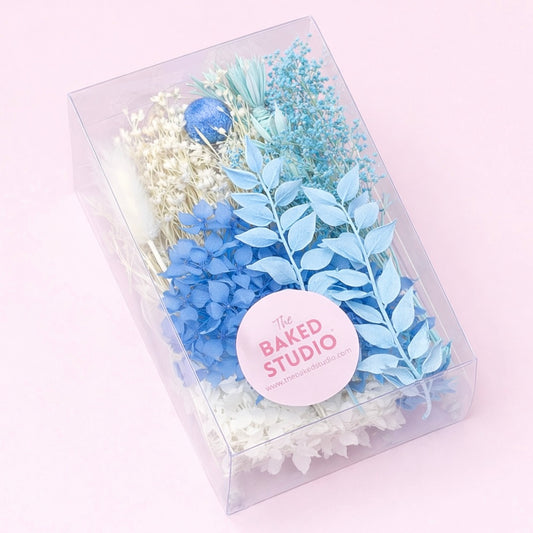 Deluxe Dried Flower Box (Blue & White)