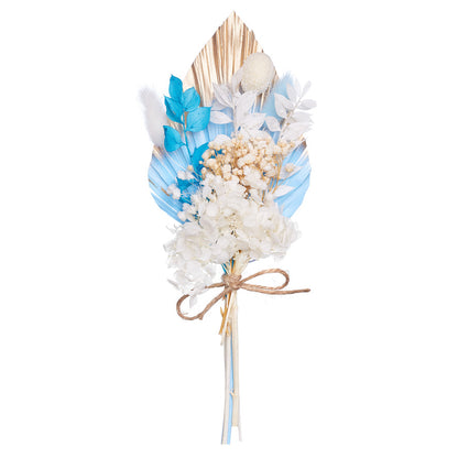 Dried Palm Spear Bouquet (Blue, Gold & White)