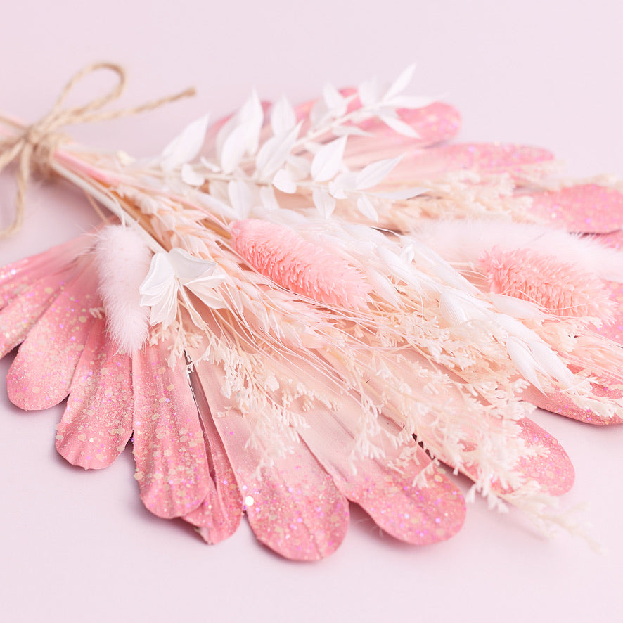 Shell Palm Bouquet (Pink Glitter)