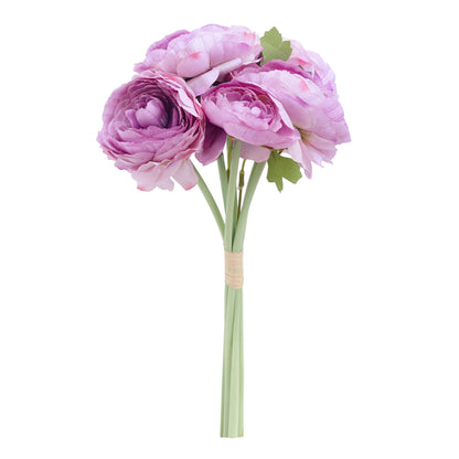 Ranunculus Artificial Silk Flower Bouquet (Light Purple)