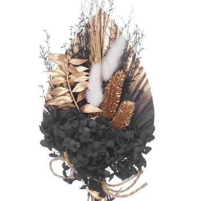 Dried Palm Spear Bouquet (Black, Gold & White)