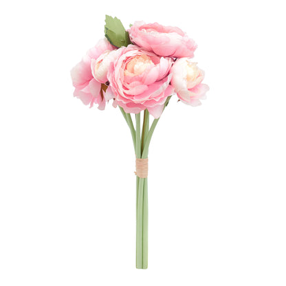 Ranunculus Artificial Silk Flower Bouquet (Sweet Pink & Cream)