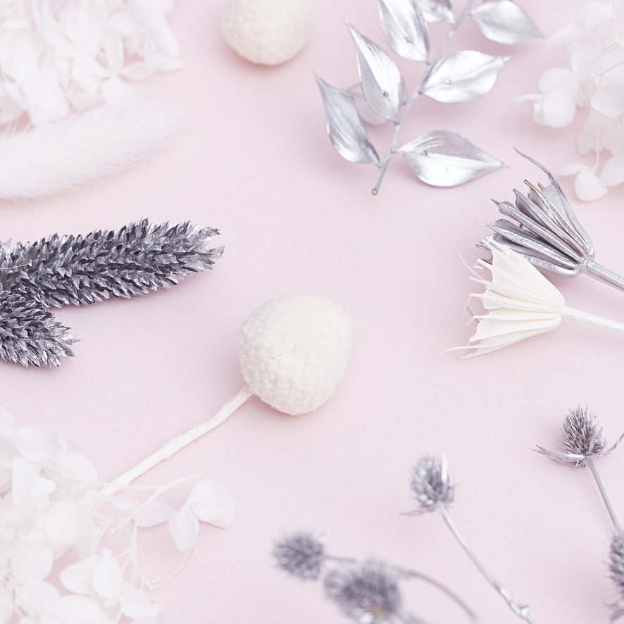Deluxe Dried Flower Box (Silver & White)