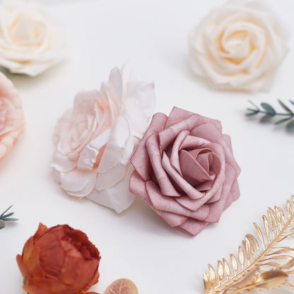 Silk Flower Bags with Foliage (Cream, Pink, Peach, Mauve & Gold)