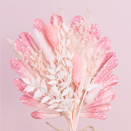 Shell Palm Bouquet (Pink Glitter)