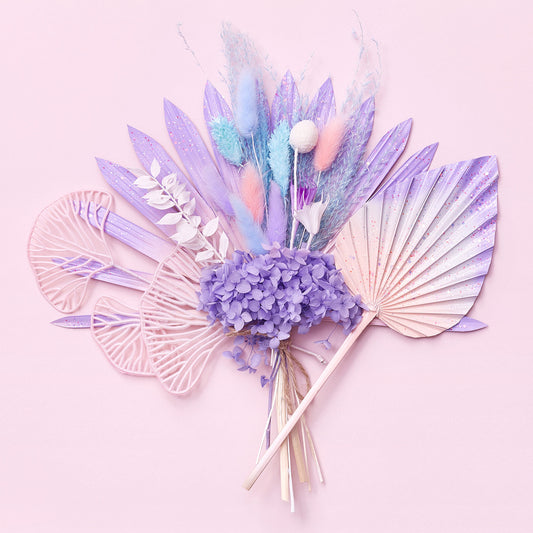Dried Sun Palm Bouquets (with Palm Spear & Gingko Leaves) (Mermaid)