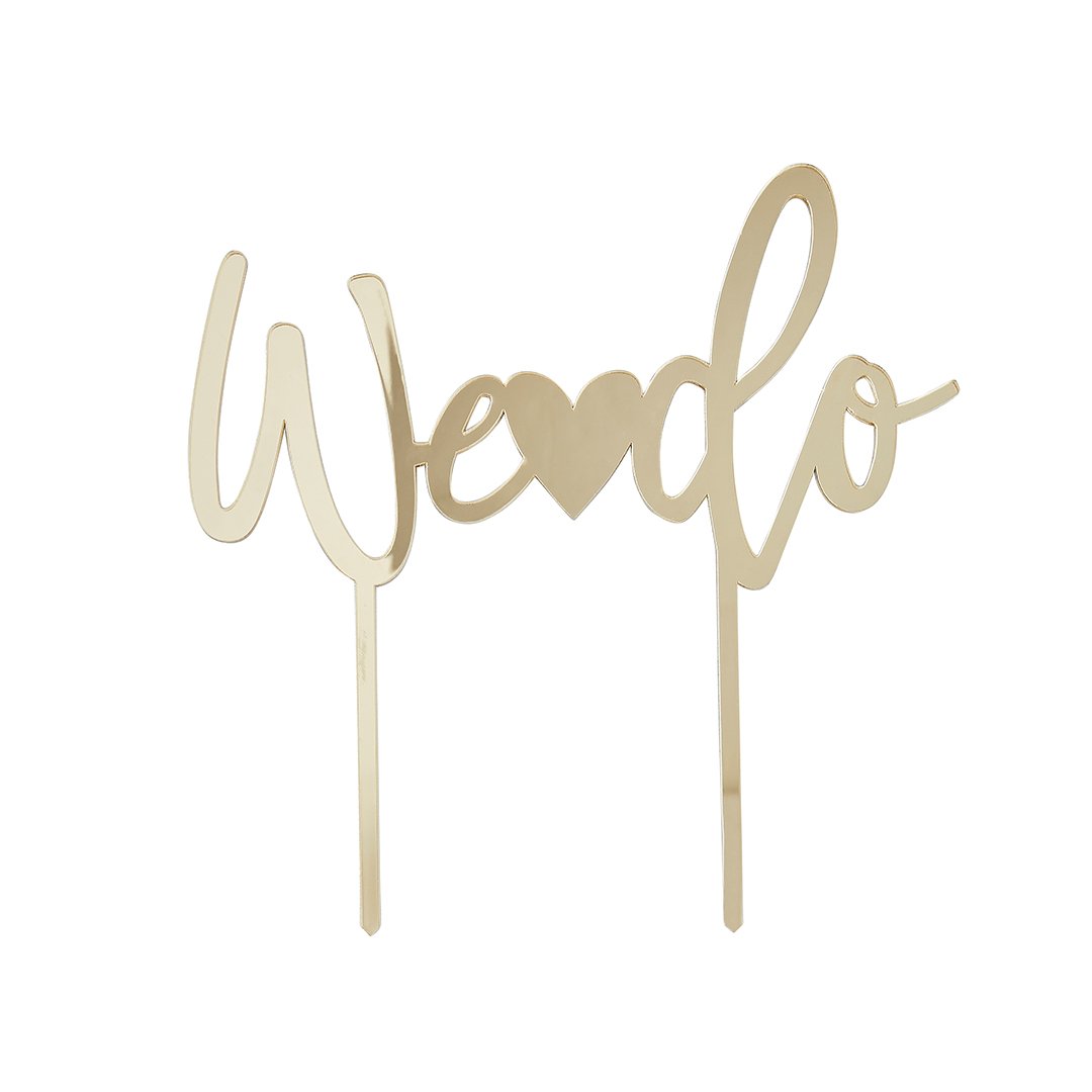 Gold 'We Do' Acrylic Cake Topper