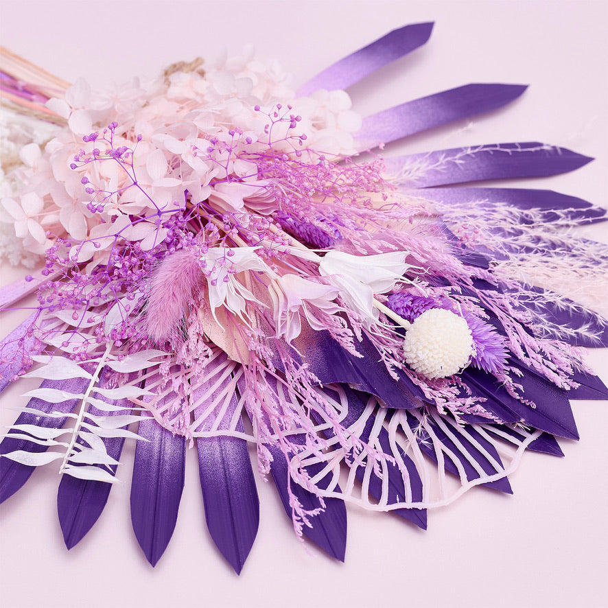 Dried Sun Palm Bouquets (with Palm Spear & Gingko Leaves) (Fairytale)