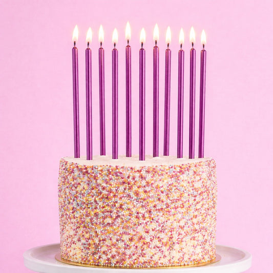 Hot Pink Skinny Candles - Pack of 12