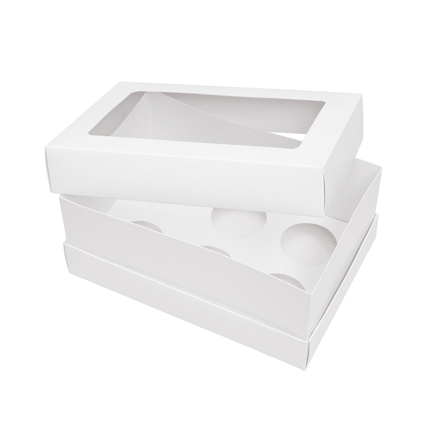 Tall Cupcake Boxes with Extension Piece – Pack of 5 (6 Holes)