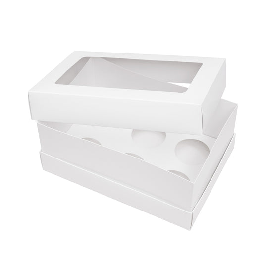 Tall Cupcake Boxes with Extension Piece – Pack of 5 (6 Holes)