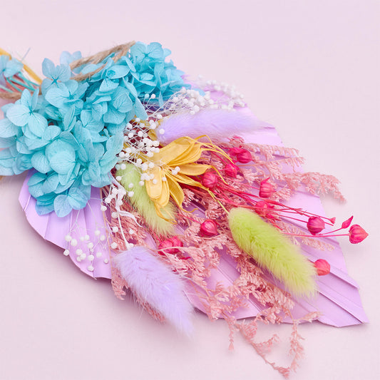 Dried Palm Spear Bouquet (Rainbow Sherbet)