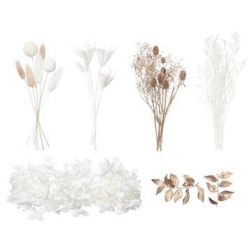 Deluxe Dried Flower Box (Gold & White)