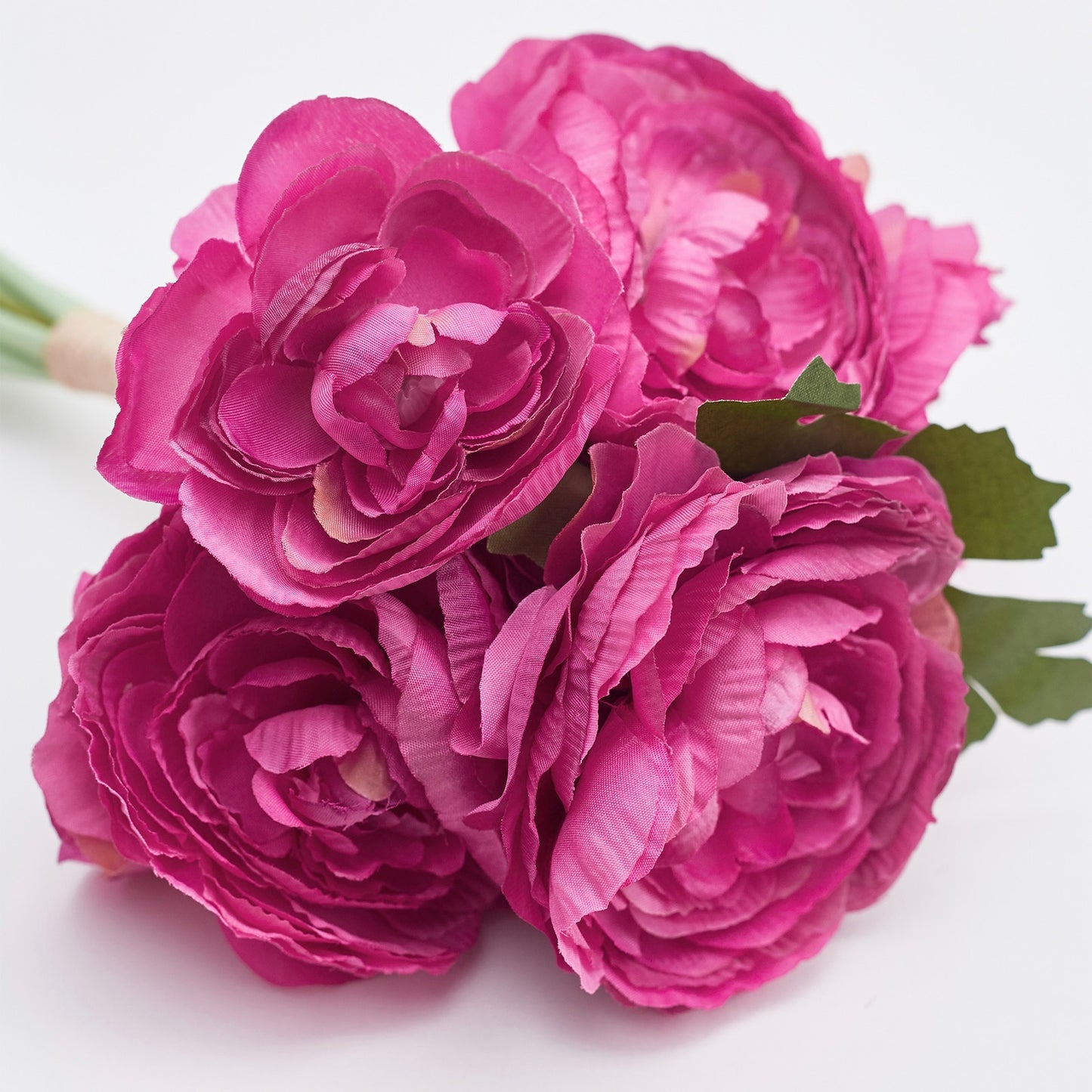 Ranunculus Artificial Silk Flower Bouquet (Berry Pink)