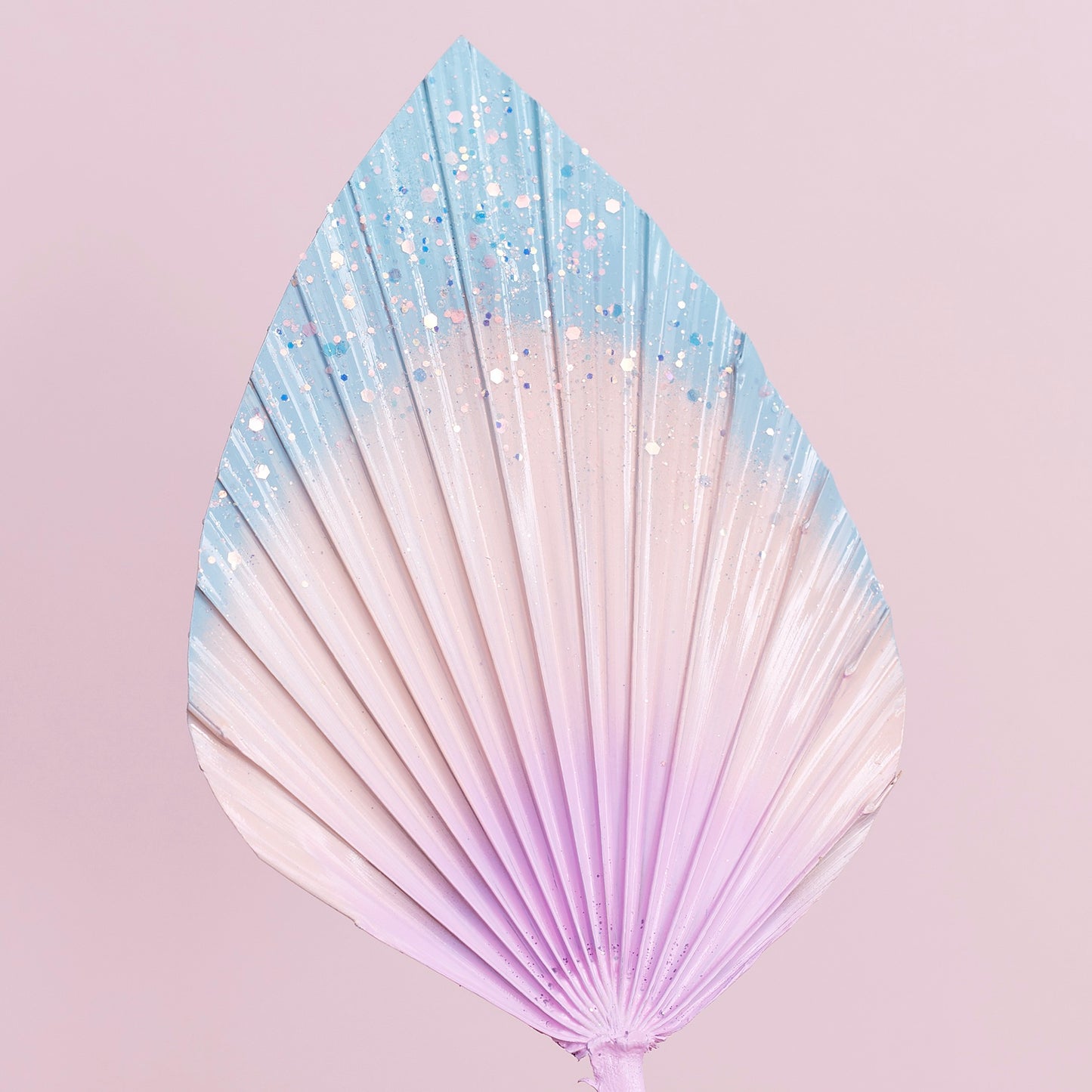 Decorated Dried Palm Spear (Multi Glitter Ombre)