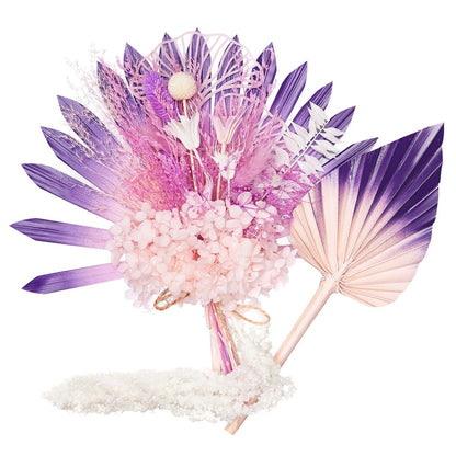 Dried Sun Palm Bouquets (with Palm Spear & Gingko Leaves) (Fairytale)