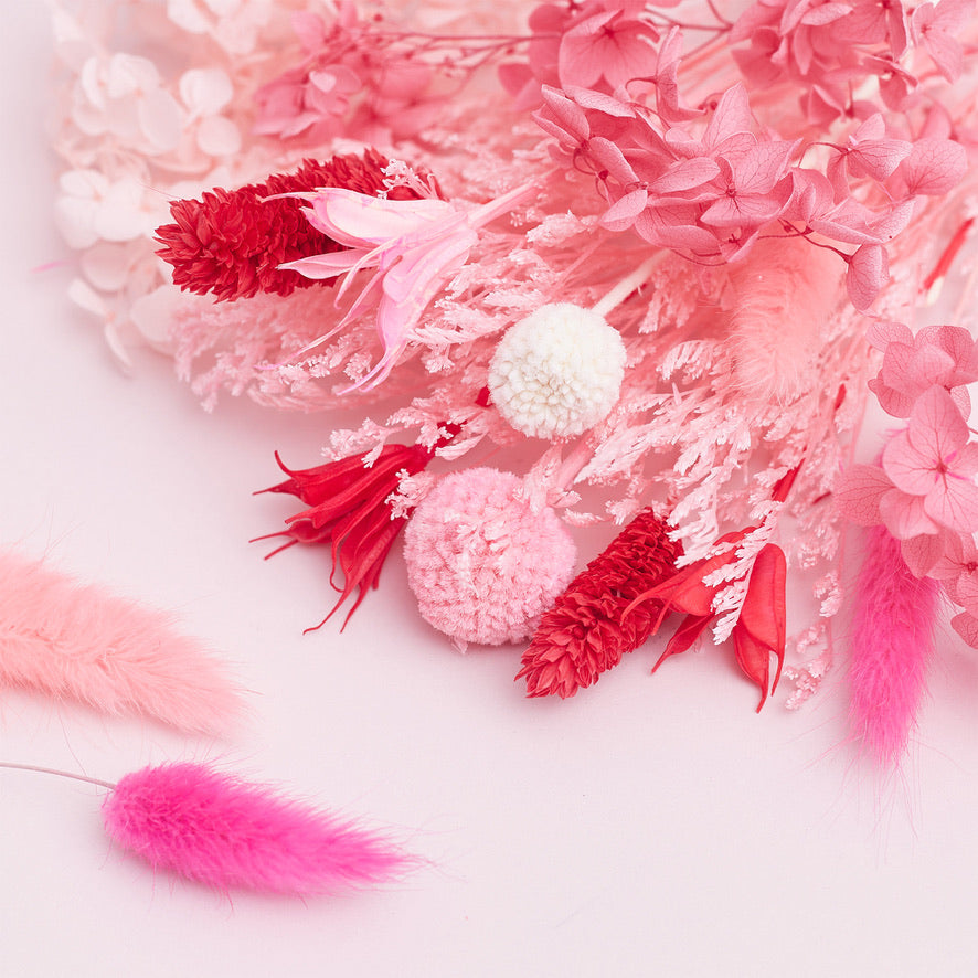 Deluxe Dried Flower Box (Red, Pink & White)
