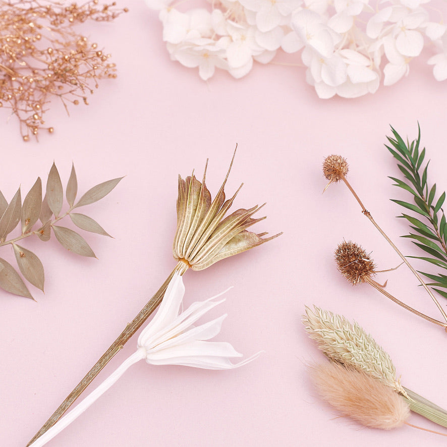 Deluxe Dried Flower Box (Sage, Gold & White)