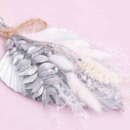 Dried Palm Spear Bouquet (Silver & White)