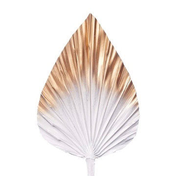 Decorated Dried  Palm Spear (Gold & White Ombre)