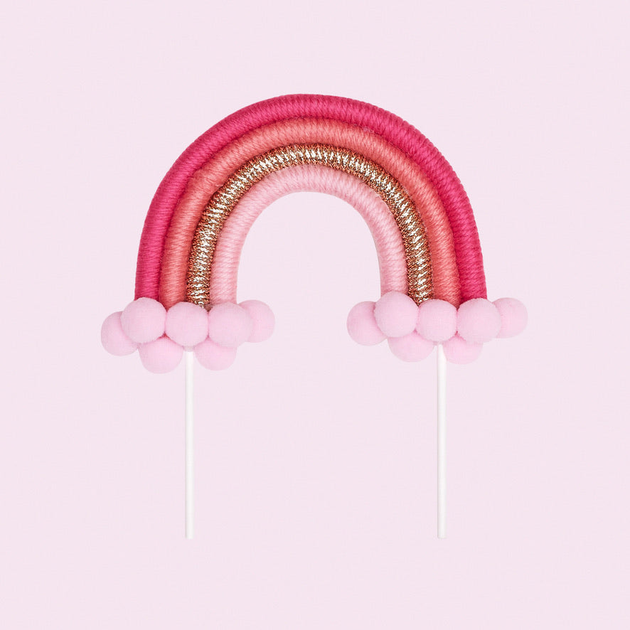 Rainbow Cake Toppers (Small) (Pink & Gold)