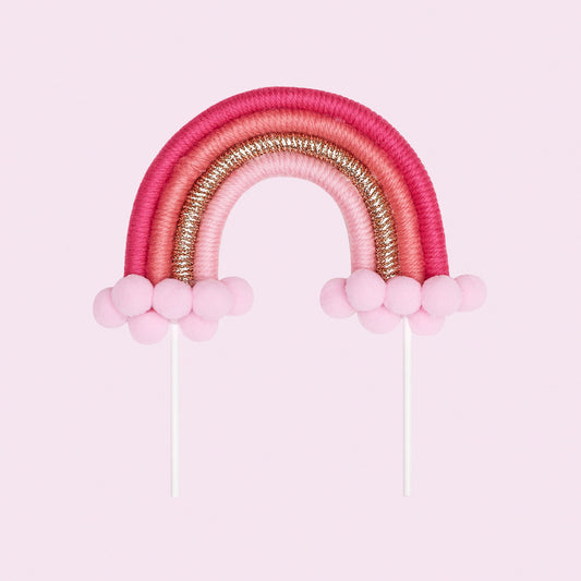 Rainbow Cake Toppers (Small) (Pink & Gold)