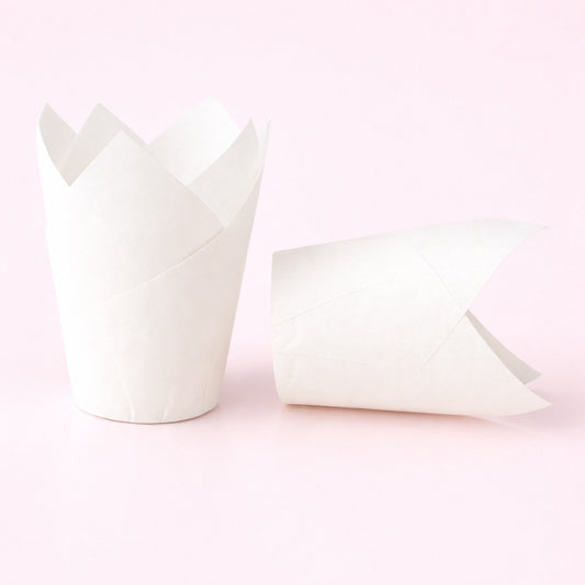 Tulip Cupcake Liners – 50 Pack (White)