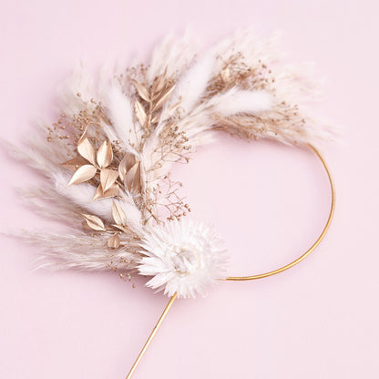 Dried Flower Ring (10cm with stem) (Gold)