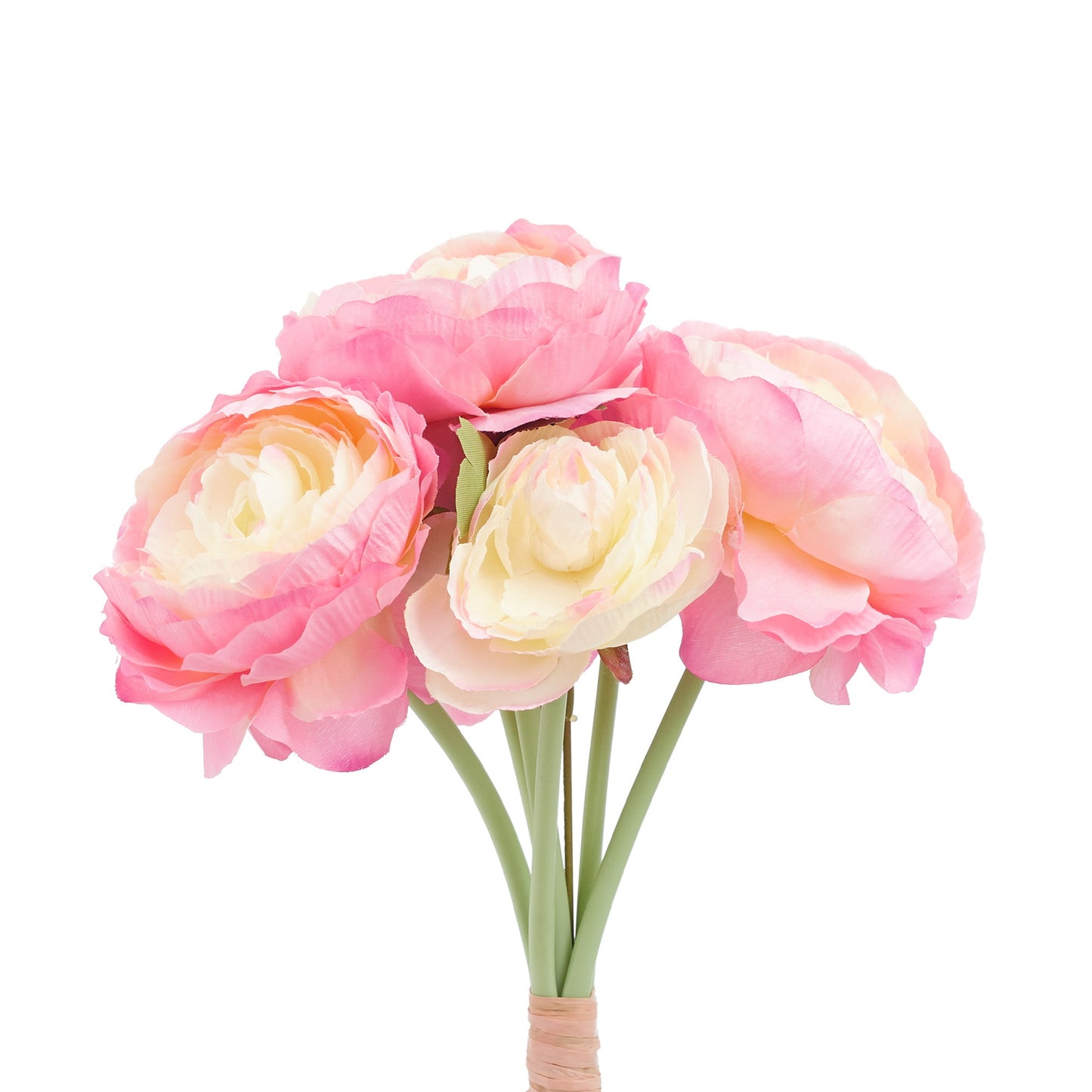 Ranunculus Artificial Silk Flower Bouquet (Strawberries & Cream)