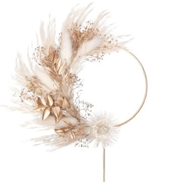 Dried Flower Ring (10cm with stem) (Gold)