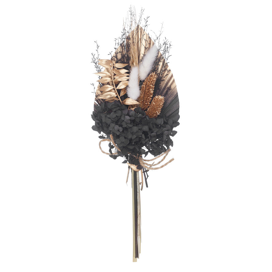 Dried Palm Spear Bouquet (Black, Gold & White)
