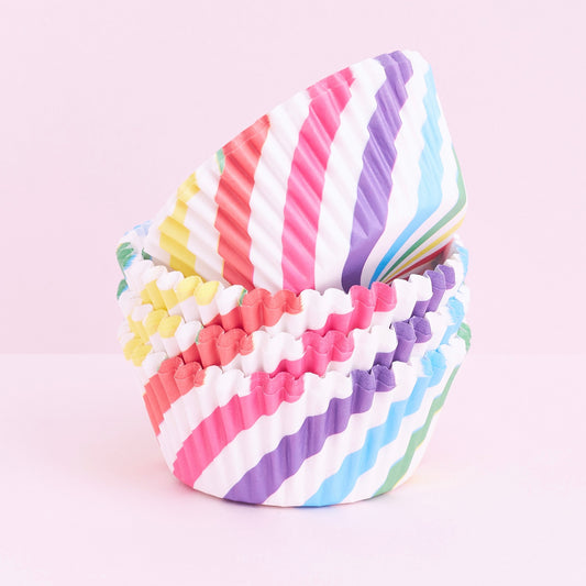 100-Pack Funky Cupcake Cases (Rainbow Swirl)