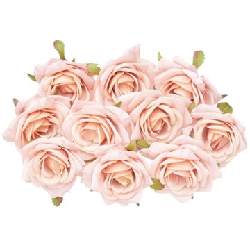 Silk Rose Heads - Pack of 10 | 7cm Diameter (Light Pink)