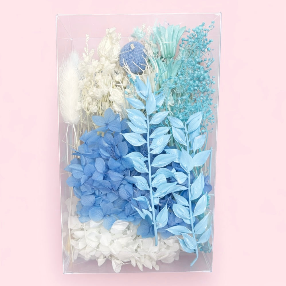 Deluxe Dried Flower Box (Blue & White)