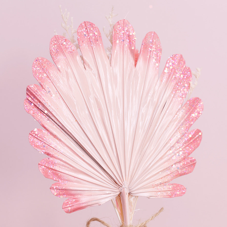 Shell Palm Bouquet (Pink Glitter)
