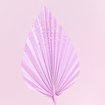 Decorated Dried Palm Spear (Candy Pink Glitter)