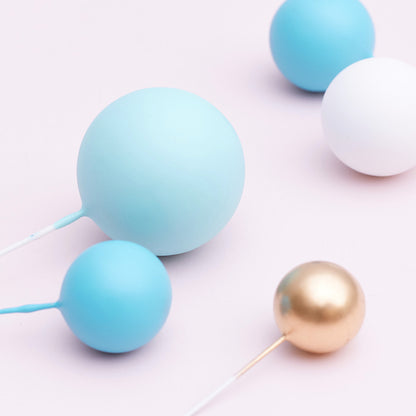 32 Pieces Cake Decorating Ball Sets - White, Gold, Light Blue & Blue (Mixed Colour Bundle 1)