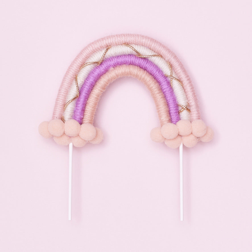 Rainbow Cake Toppers (Small) (Pink, Purple & Gold)