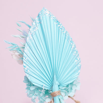 Dried Palm Spear Bouquet (Ice Blue Glitter)