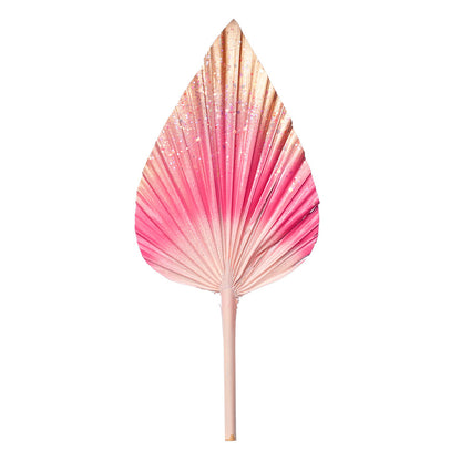 Decorated Dried Palm Spear (Pink & Gold Ombre With Glitter)