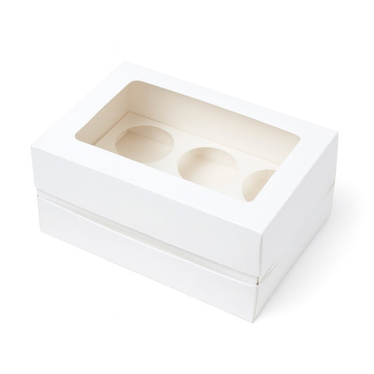 Tall Cupcake Boxes with Extension Piece – Pack of 5 (6 Holes)