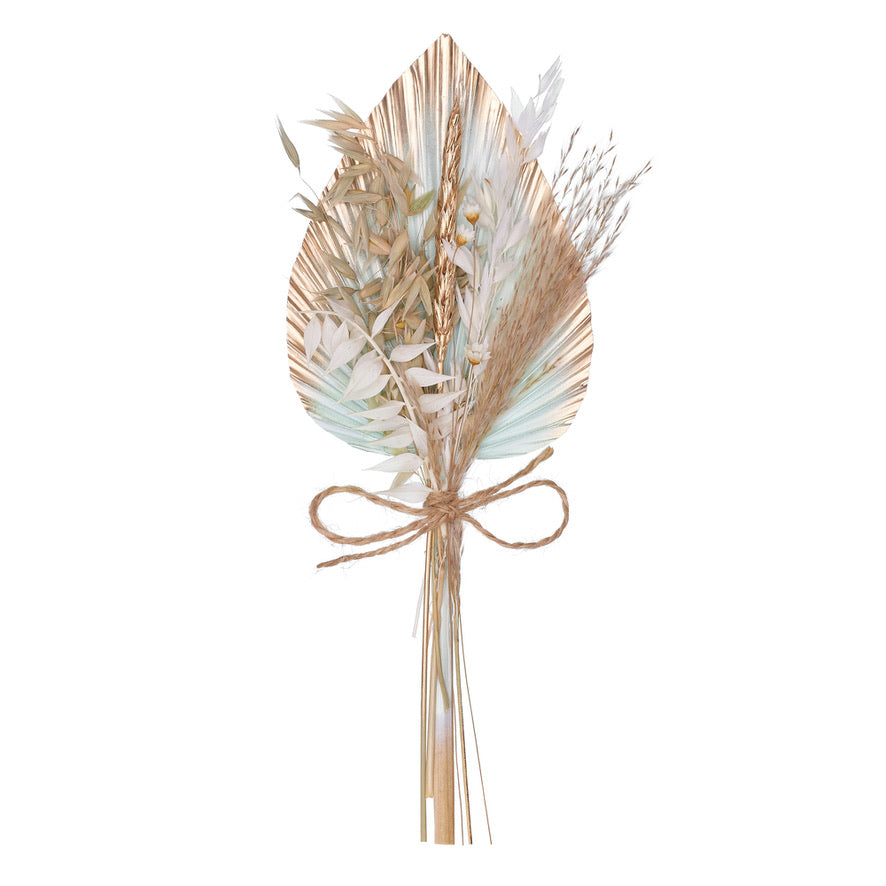 Dried Palm Spear Bouquet (Sage & Gold)